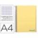 Cuaderno espiral Liderpapel Wonder Tamaño DIN A4 Tapa plastico Cuadricula 5 mm 90 g/m2 con 5 bandas 4 taladros color Amarillo