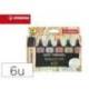 ROTULADOR MARCA STABILO BOSS PASTEL FLUORESCENTE 70 NATURE COLORS ESTUCHE DE 6 UNIDADES COLORES SURTIDOS