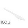 CUCHILLO DE PLASTICO COLOR BLANCO REUTILIZABLE PAQUETE DE 100 UNIDADES