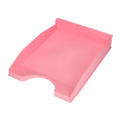 BANDEJA SOBREMESA PLASTICO Q-CONNECT COLOR ROSA PASTEL OPACO 240X70X340MM