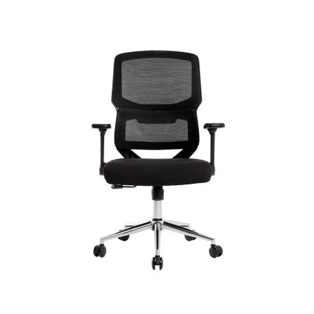 SILLA MARCA Q-CONNECT OFICINA LUCCA MALLA BASE METALICA ALT MAX 1090 ANC 700 PROF 650 RUEDAS PREMIUM COLOR NEGRO