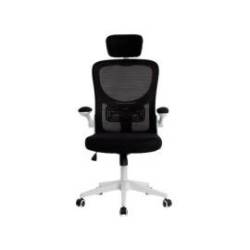 SILLA MARCA Q-CONNECT ERGONOMICA PAL ERMO MALLA BASE NYLON ALT MAX 1300 ANC 610 PROF 600 RUEDAS PREMIUM COLOR BLANCO NEGRO