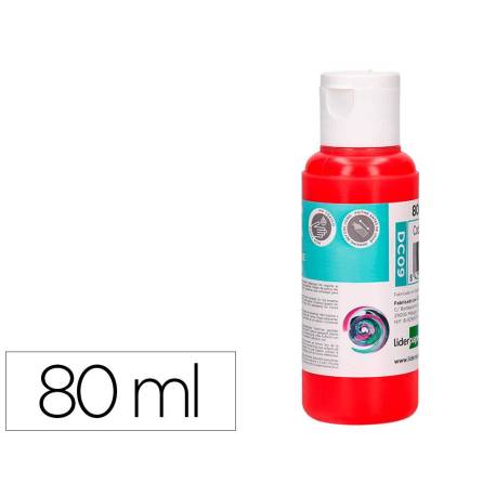 PINTURA ACRILICA LIDERPAPEL BOTE DE 80 ML COLOR ROJO