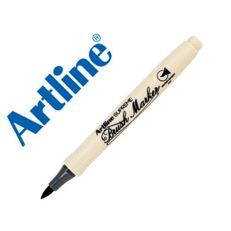 ROTULADOR ARTLINE SUPREME BRUSH EPFS PINTURA BASE DE AGUA PUNTA TIPO PINCEL TRAZO FINO COLOR GRIS