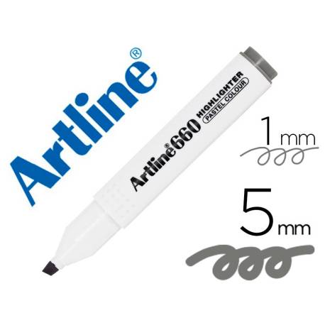 ROTULADOR ARTLINE FLUORESCENTE EK-660 COLOR GRIS PASTEL PUNTA BISELADA