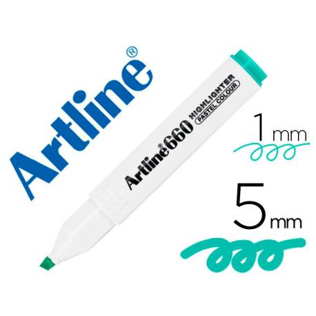 ROTULADOR ARTLINE FLUORESCENTE EK-660 COLOR VERDE PASTEL PUNTA BISELADA