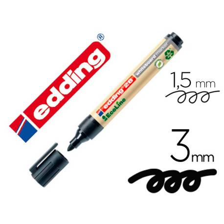 ROTULADOR EDDING 28 PARA PIZARRA BLANCA ECOLINE 90% RECICLADO NEGRO PUNTA REDONDA 1,5-3 MM RECARGABLE