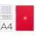 CUADERNO ESPIRAL LIDERPAPEL DIN A4 MICRO ANTARTIK CUADRICULA 5 MM COLOR ROJO 80H
