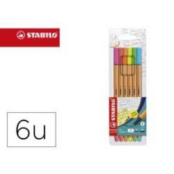 Rotulador Stabilo Point 88 Pack 6 Colores Neon