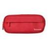 ESTUCHE PORTATODO LIDERPAPEL CLASSIC OVALADO 2 CREMALLERAS CON BOLSILLO DELANTERO 210X90MM COLOR ROJO