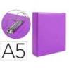 Carpeta 2 Anillas Liderpapel A5 Violeta 40 mm