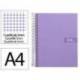 Bloc Liderpapel Din A4 micro crafty cuadrícula 5mm 5 bandas 4 taladros tapa forrada 90 gr morado.