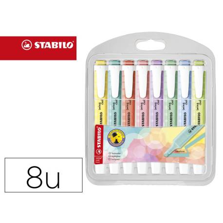 ROTULADOR MARCA STABILO FLUORESCENTE SWING COOL PASTEL ESTUCHE DE 8 UNIDADES COLORES SURTIDOS