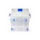 CONTENEDOR PLASTICO MARCA PLASTICFORTE N 7 TRANSPARENTE CON TAPA 61L 73X41X32 CM