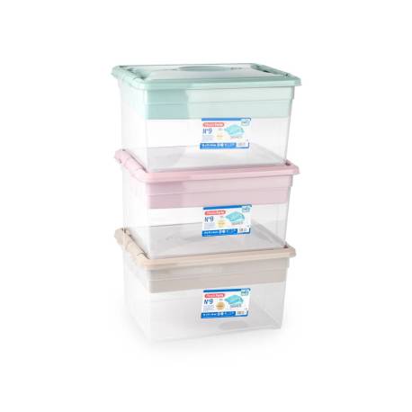 CAJA ORGANIZADORA PLASTICO MARCA PLASTICFORTE N 9 CON BANDEJA COLORES SURTIDOS 27X34X18 CM