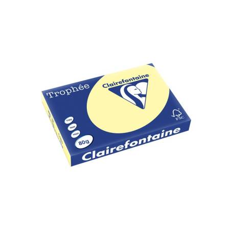 PAPEL COLOR MARCA TROPHEE A3 80GR CANARIO PASTEL PAQUETE DE 500 HOJAS