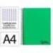 CUADERNO ESPIRAL MARCA LIDERPAPEL A4 MICRO WONDER TAPA PLASTICO 120H 90GR CUADRO 5MM 5 BANDAS 4 TALADROS COLOR VERDE OSCURO