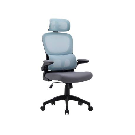 SILLA MARCA Q-CONNECT DIRECCION SORRENTO MALLA BASE METALICA ALT MAX 1320 ANC 650 PROF 600 MM RUEDAS PREMIUM AZUL GRIS