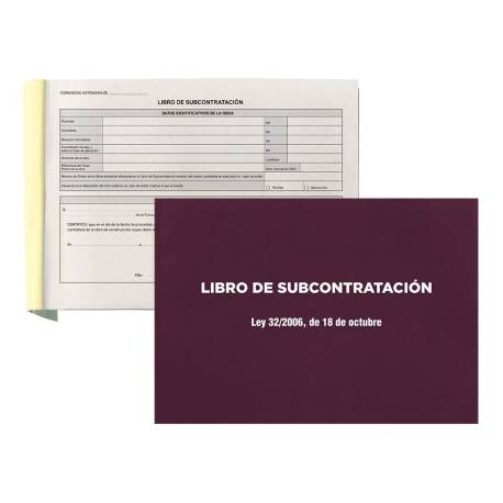 LIBRO MARCA LIDERPAPEL SUBCONTRATACION FOLIO JUEGO DE 10 HOJAS AUTOCOPIATIVAS