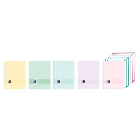 CUADERNO MARCA ESPIRAL OXFORD EUROPEANBOOK 5 LIVE&GO TAPA PLASTICO DIN A4+ 120 HOJAS CUADRO 5 MM COLORES PASTEL