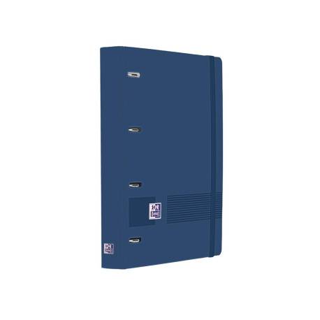 CARPETA 4 ANILLAS MARCA OXFORD EUROPEANBINDER LIVE&GO TAPA POLIFOAM DIN A4 + RECAMBIO 120 HOJAS CUADRO 5 MM AZUL