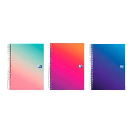 CUADERNO MARCA ESPIRAL OXFORD EUROPEANBOOK 5 TAPA EXTRADURA DIN A4+ 120 HOJAS HORIZONTAL KANGOO GRADIENT