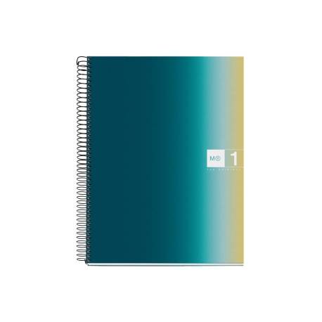 CUADERNO ESPIRAL MARCA MIQUELRIUS DIN A4 80 HOJAS 90 GR CUADRO 5 MM TAPA FORRADA AURORA ICELAND
