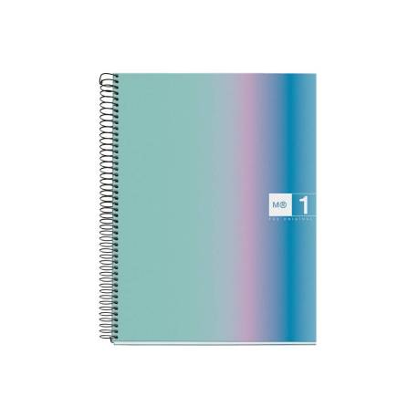 CUADERNO MARCA ESPIRAL MIQUELRIUS DIN A4 80 HOJAS 90 GR CUADRO 5 MM TAPA FORRADA AURORA SANTORINI