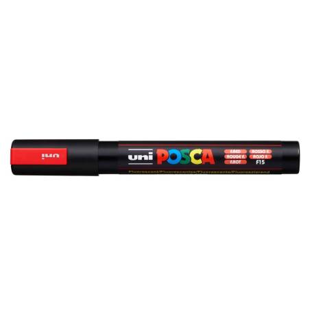 ROTULADOR MARCA UNI POSCA PC-5M MARCADOR DE PINTURA PUNTA CONICA 1,8-2,5 MM ROJO FLUORESCENTE