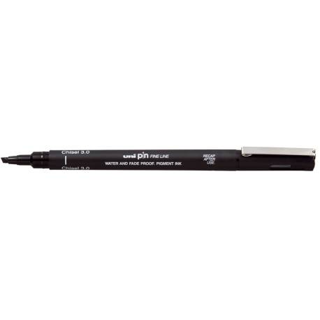 ROTULADOR UNIBALL PIN CALIBRADO PUNTA BISELADA 3 MM COLOR NEGRO
