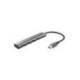HUB MARCA TRUST HALYX 4 PUERTOS USB-A CONEXION USB-C COLOR GRIS
