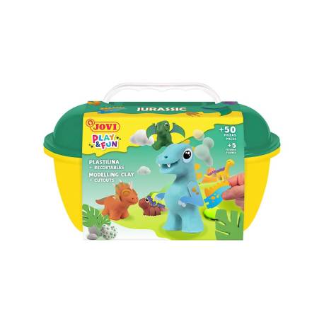 JUEGO MARCA JOVI PLAY&FUN PLASTILINA COFRE JURASSIC
