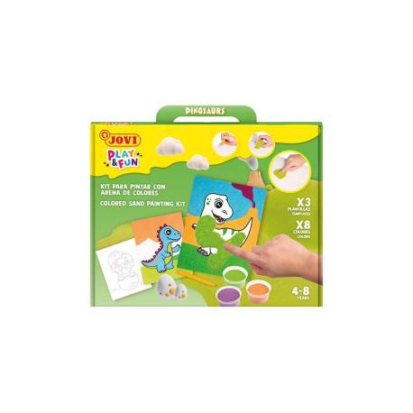 JUEGO MARCA JOVI PLAY&FUN PINTA CON ARENA DE COLORES DINOSAURIOS