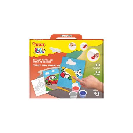 JUEGO MARCA JOVI PLAY&FUN PINTA CON ARENA DE COLORES VEHICULOS