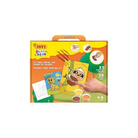 JUEGO MARCA JOVI PLAY&FUN PINTA CON ARENA DE COLORES ANIMALES TERRESTRES
