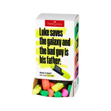 ROTULADOR MARCA FABER CASTELL NEON TXTLNR FLUORESCENTE EXPOSITOR DE 60 UNIDADES COLORES SURTIDOS