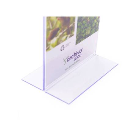 EXPOSITOR SOBREMESA MARCA ARCHIVO 2000 CON FORMA T POLIESTIRENO TRANSPARENTE DIN A3 HORIZONTAL 100X420X305 MM