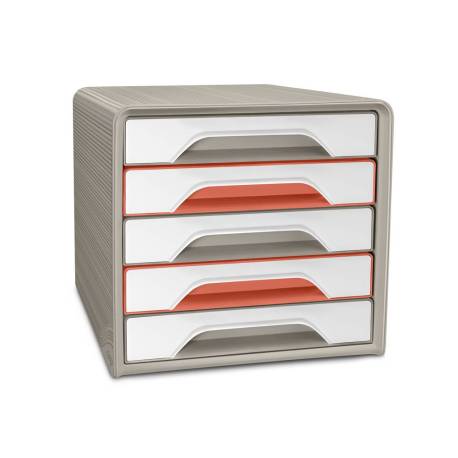 FICHERO CAJONES DE SOBREMESA MARCA CEP TERRA NOVA 5 CAJONES SMOOVE COLORES SURTIDOS 360X288X271 MM