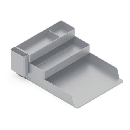 BANDEJA SOBREMESA PLASTICO MARCA Q-CONNECT ORGANIZADOR DE ESCRITORIO CON 4 DEPARTAMENTOS COLOR GRIS