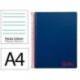 CUADERNO ESPIRAL MARCA LIDERPAPEL A4 WONDER TAPA PLASTICO 80H 90GR PAUTA ANCHA 3,5MM CON MARGEN COLOR AZUL MARINO