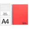 CUADERNO ESPIRAL LIDERPAPEL DIN A4 WONDER TAPA PLASTICO 80H 90GR RAYADO HORIZONTAL CON MARGEN COLOR ROJO