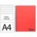 CUADERNO ESPIRAL LIDERPAPEL DIN A4 WONDER TAPA PLASTICO 80H 90GR RAYADO HORIZONTAL CON MARGEN COLOR ROJO