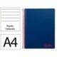 CUADERNO ESPIRAL MARCA LIDERPAPEL A4 WONDER TAPA PLASTICO 80H 90GR RAYADO HORIZONTAL CON MARGEN COLOR AZUL MARINO
