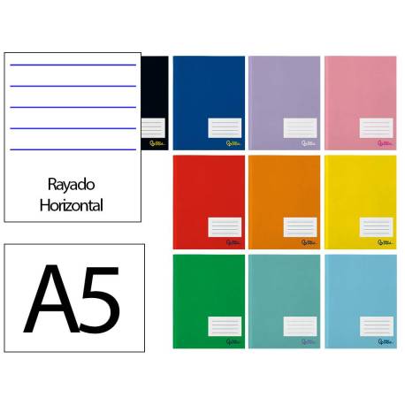 LIBRETA MARCA LIDERPAPEL SMART A5 PLUS 48 HOJAS 75G/M2 HORIZONTAL DOBLE MARGEN COLORESURTIDOS