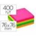 BLOC DE NOTAS ADHESIVAS QUITA Y PON MARCA Q-CONNECT 76X76 MM FSC FLUORESCENTE CON 400 HOJAS
