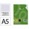 RECAMBIO MARCA LIDERPAPEL DIN A5 100 HOJAS 75 GR CUADRO 4MM CON MARGEN 6 TALADROS