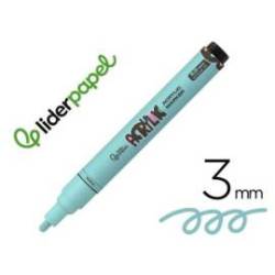 ROTULADOR MARCA LIDERPAPEL ACRYLIC BASE AGUA TODO TIPO DE SUPERFICIE PUNTA REDONDA 3 MM VERDE MENTA