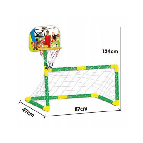 JUEGO DE FUTBOL Y BALONCESTO MARCA MJD 2 EN 1 +3 AÑOS