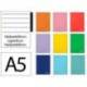 CUADERNO ESPIRAL MARCA LIDERPAPEL DIN A5 WITTY TAPA DURA 80H 90GR RAYADO HORIZONTAL 8MM CON MARGEN COLORES SURTIDOS