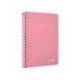 CUADERNO ESPIRAL MARCA LIDERPAPEL DIN A5 WITTY TAPA DURA 80H 90GR CUADRO 4MM CON MARGEN COLOR ROSA